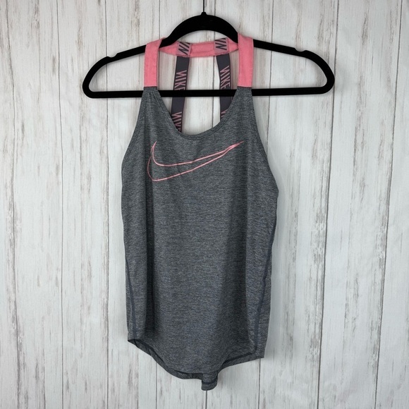 Nike gray and pink open back tank XS - Picture 1 of 4